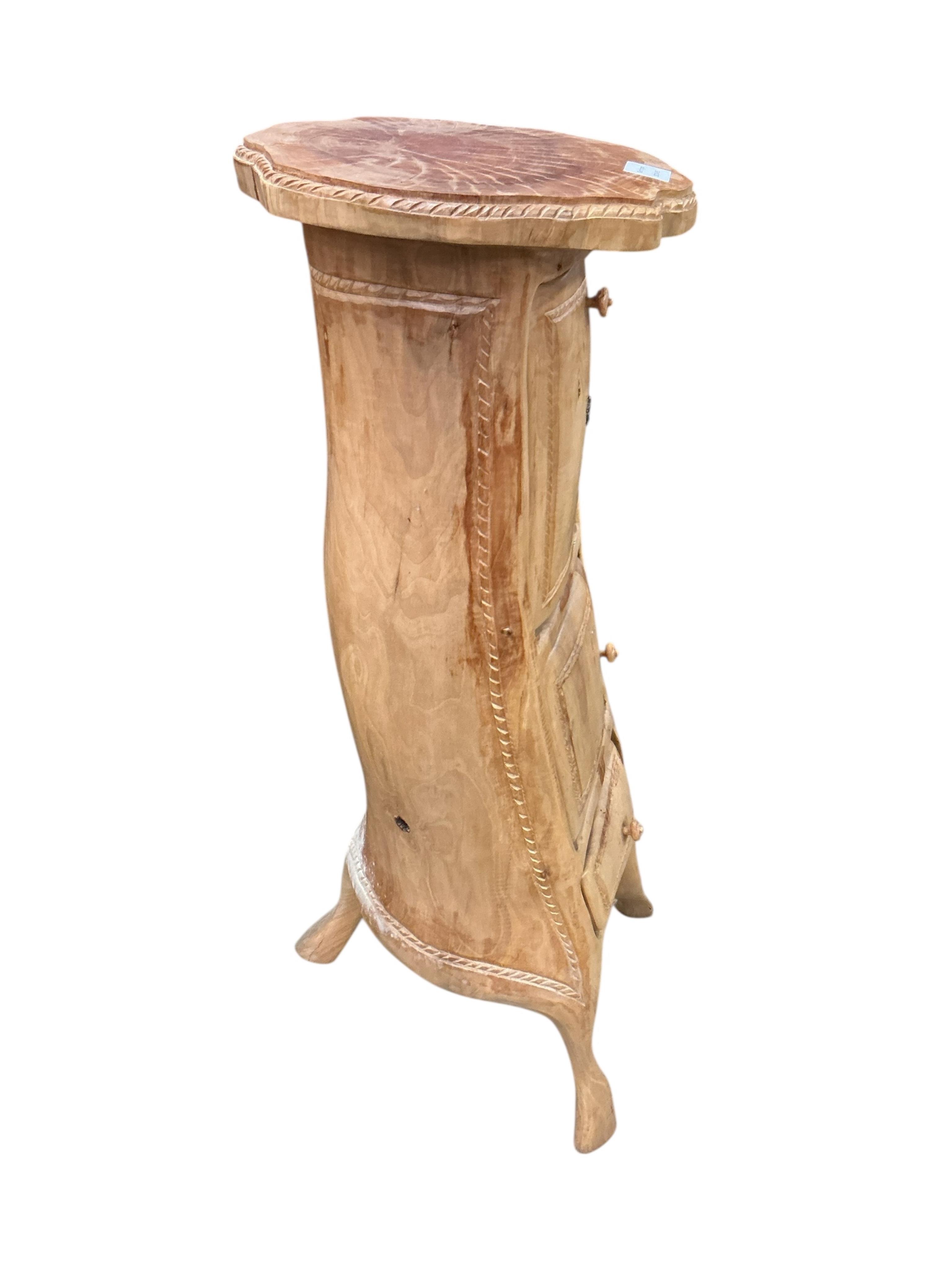 Pierre Decorse (b.1953), a three-drawer naturalistically modelled side cabinet, width 32cm, height 92cm